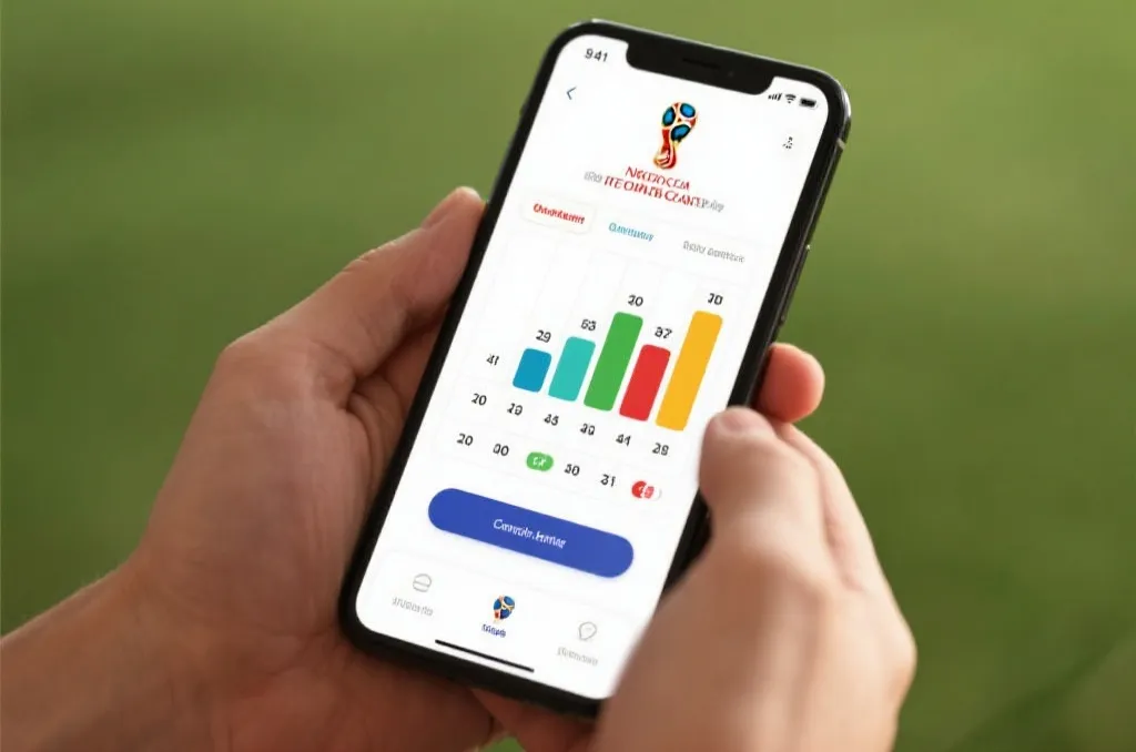 世界杯小组赛积分APP界面示意图,展示小组排名和实时变化